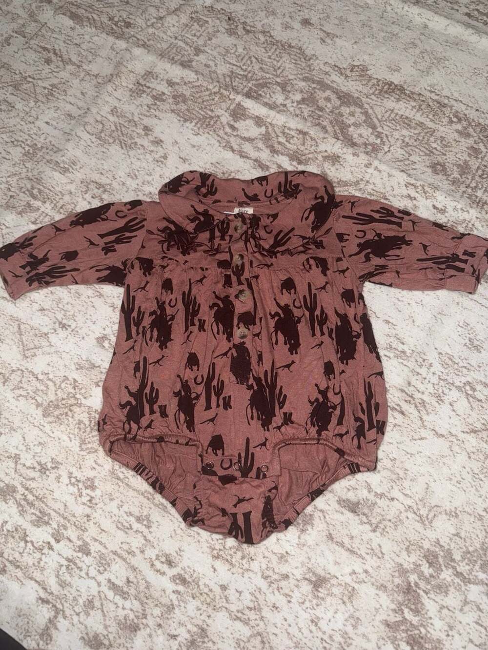 Kate Quinn Long Sleeve Cactus Western Bubble Romper